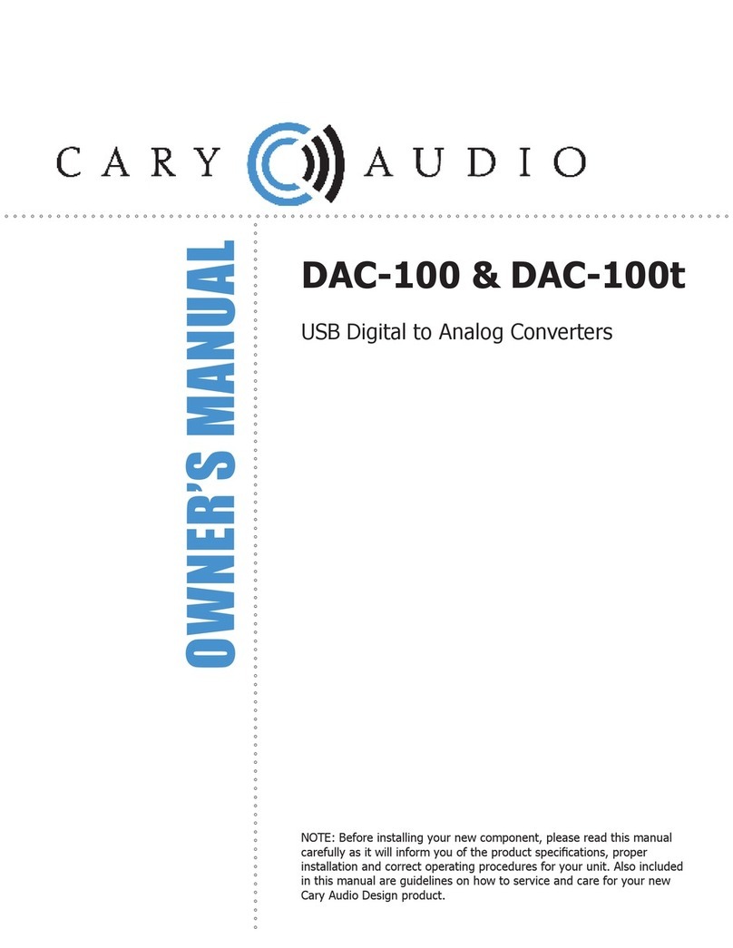 Cary Audio Design DAC-100 User manual