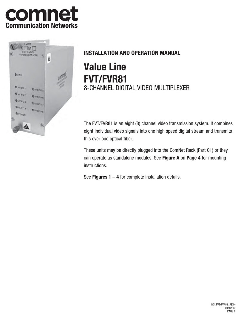Comnet Value Line FVT81 Installation and operation manual