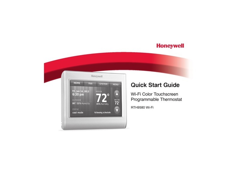 Honeywell RTH9580 Wi-Fi User manual Honeywell RTH9580 Wi-Fi User manual