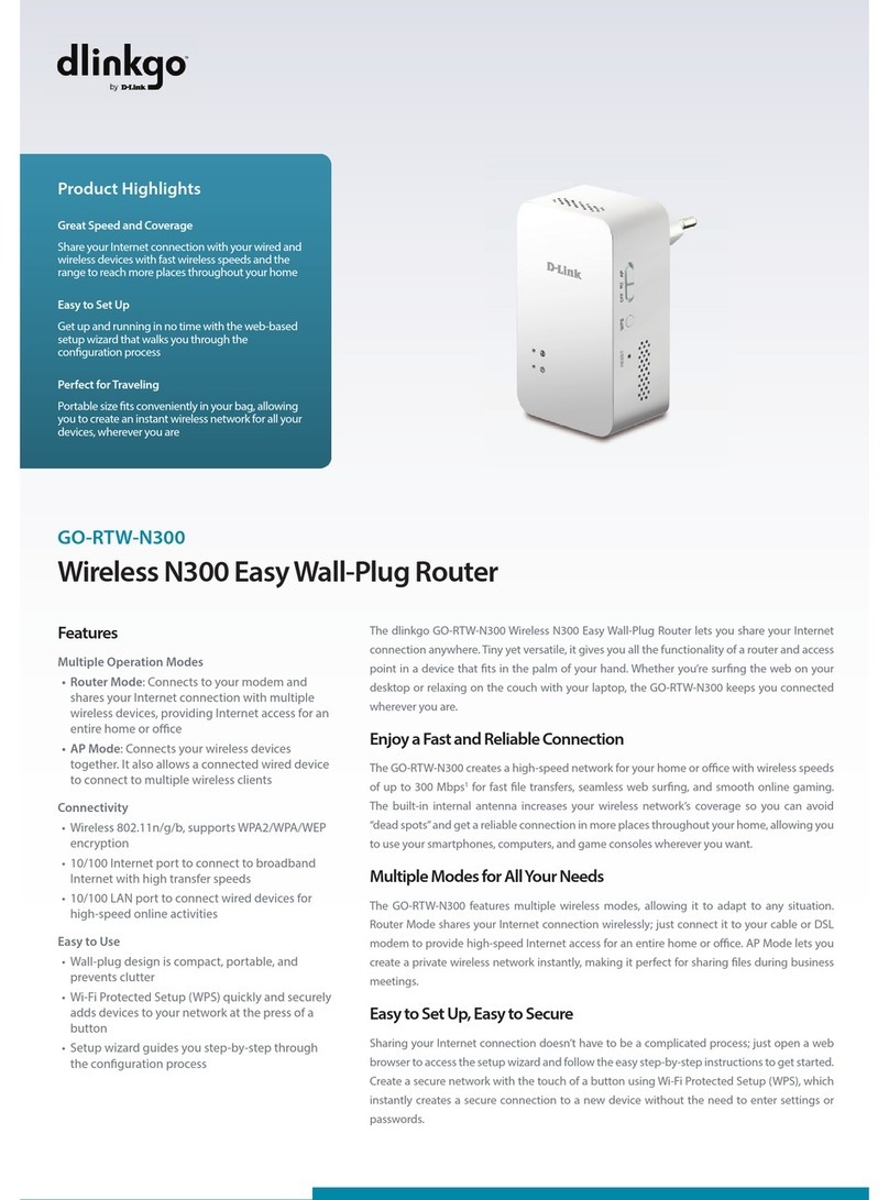 D-Link dlinkgo GO-RTW-N300 User manual D-Link dlinkgo GO-RTW-N300 User manual