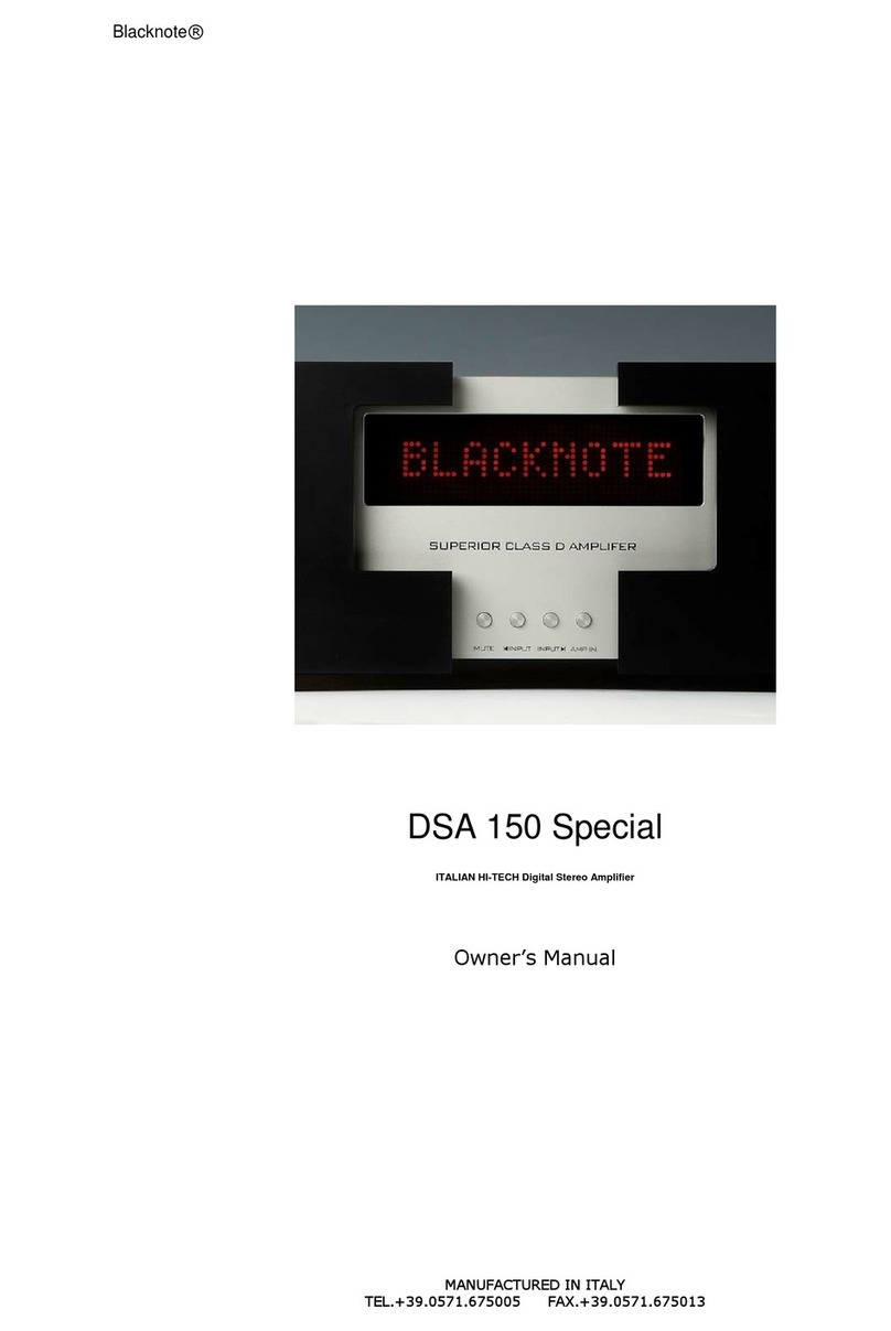 Blacknote DSA 150 Special owner's manual