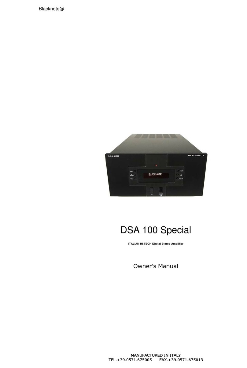 Blacknote DSA 100 Special owner's manual