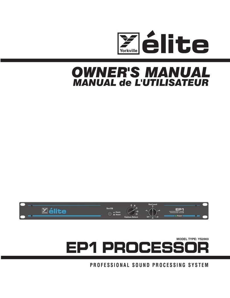 YORKVILLE Elite EP1 owner's manual