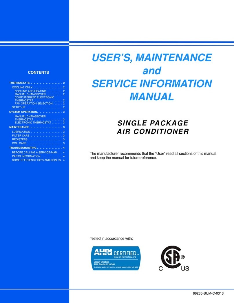 York SINGLE PACKAGE AIR CONDITIONER Operating and installation instructions