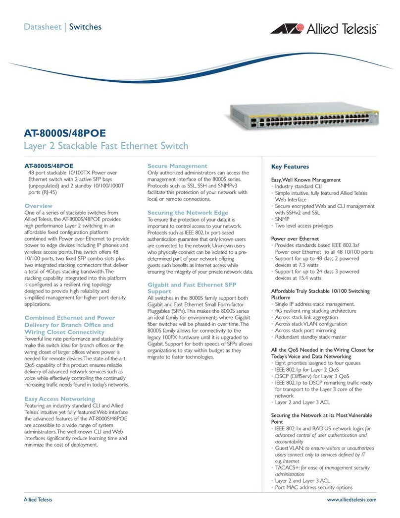 Allied Telesis AT-8000S/48POE User manual Allied Telesis AT-8000S/48POE User manual