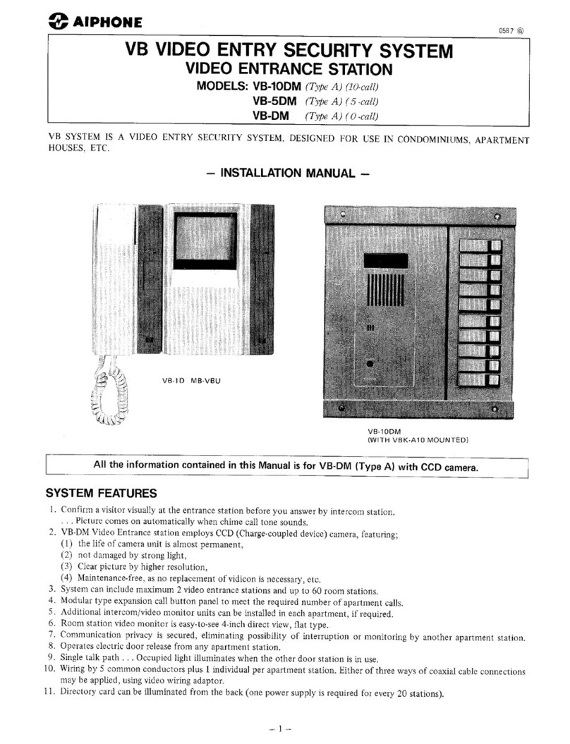 Aiphone VB-10DM User manual Aiphone VB-10DM User manual
