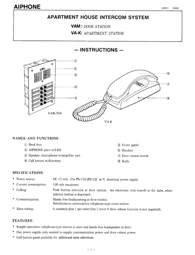 Aiphone VAM-10A User manual