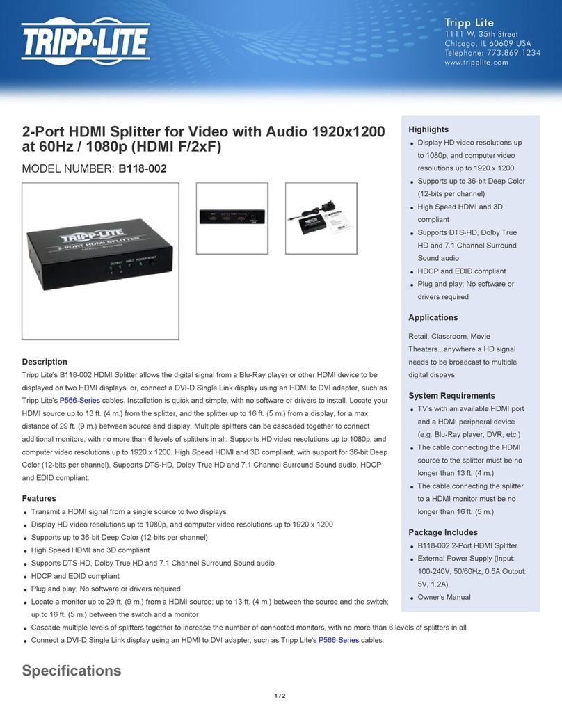 Tripp Lite B118-002 Specifications