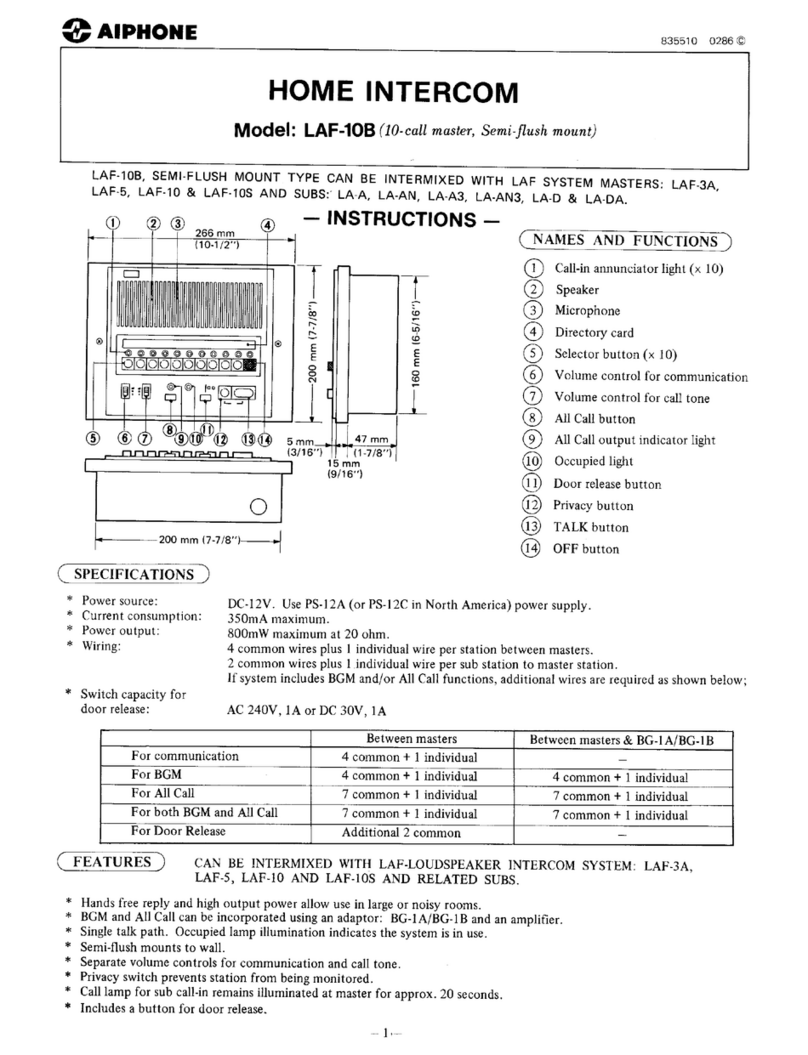 Aiphone LAF-10B User manual