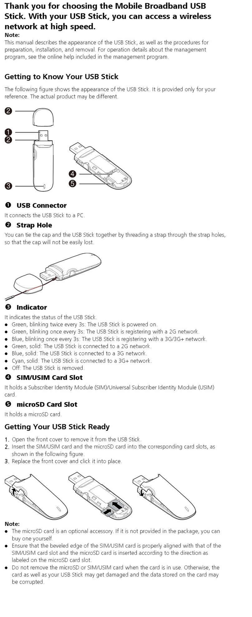 Huawei Mobile Broadband USB Stick user manual