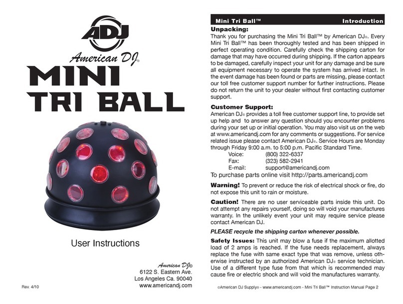 American DJ Mini Tri Ball User instructions