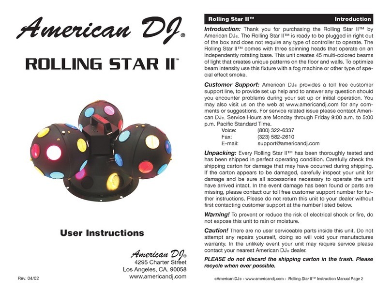 American DJ Rolling Star II User instructions