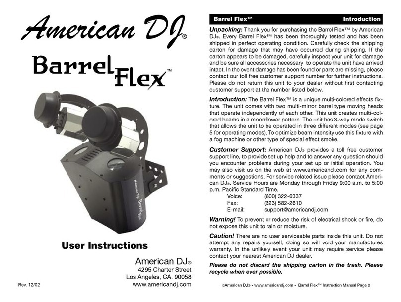 American DJ Barrel Flex User instructions
