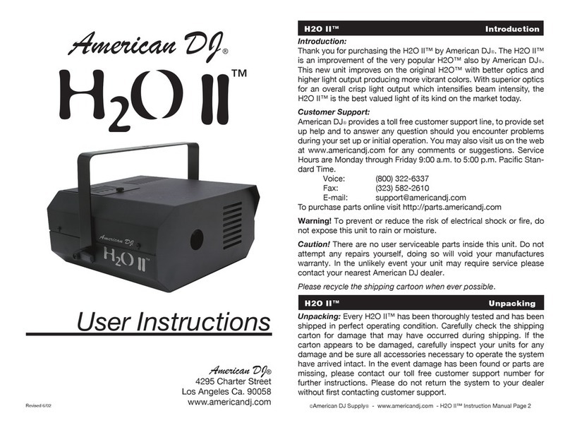 American DJ H2O 2 User instructions