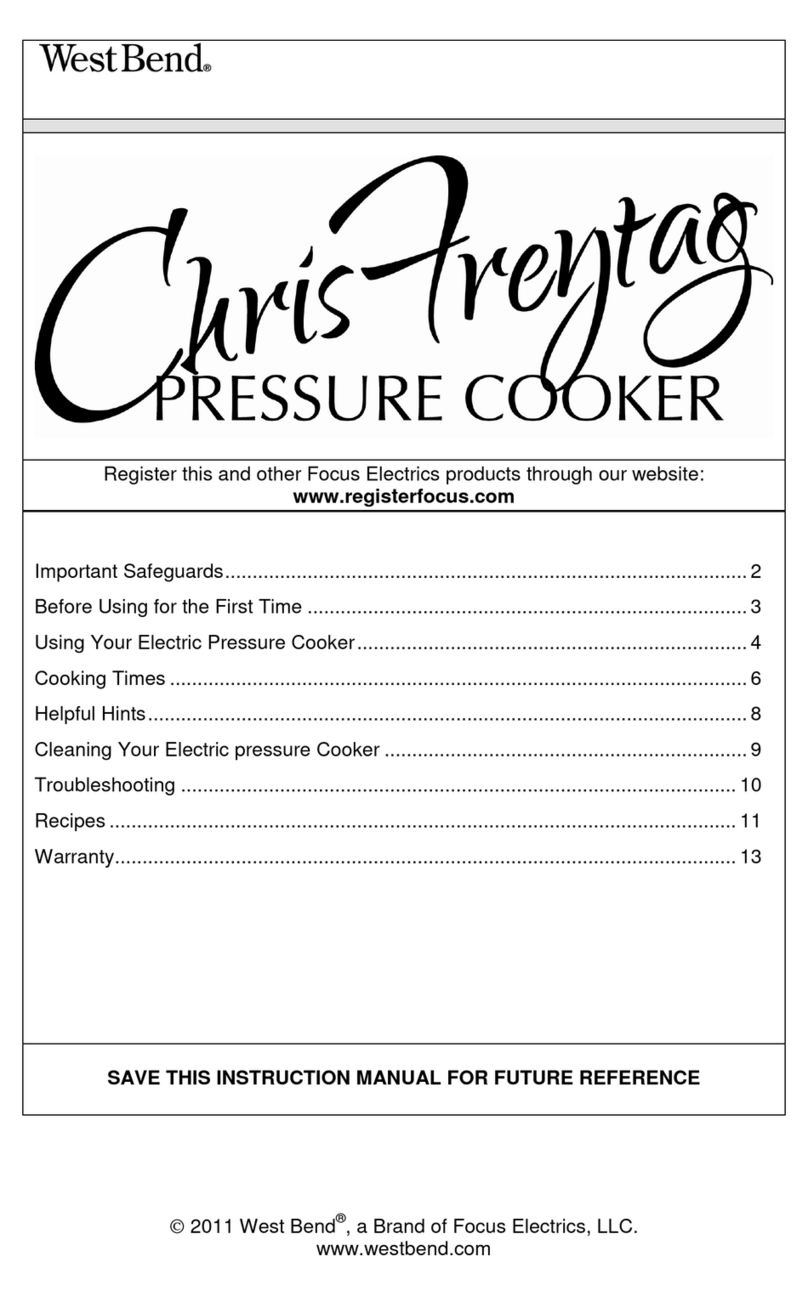 West Bend Chris Freytag Pressure Cooker instruction manual