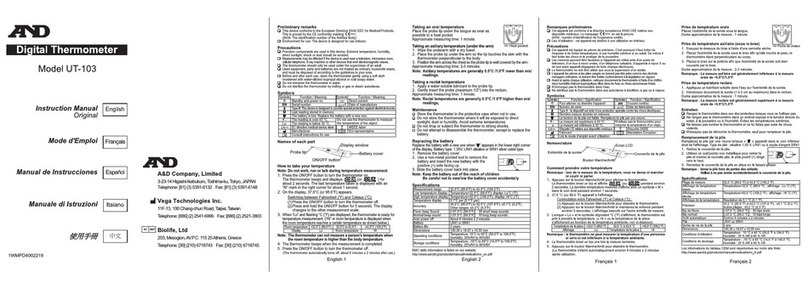 A&D UT-103 instruction manual