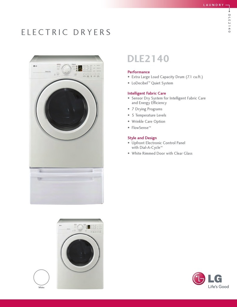 LG DLE2140 Series Specifications
