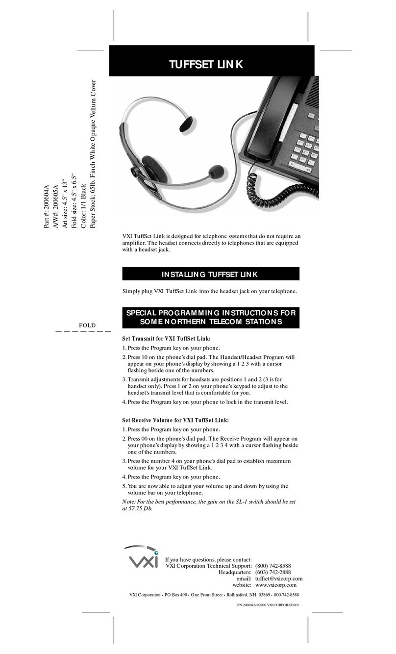 VXI TUFFSET LINK User manual