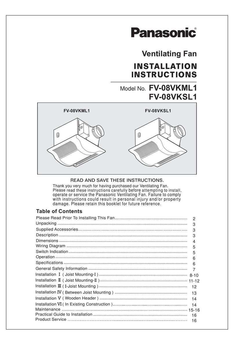Panasonic FV-08VKML1 installation instructions