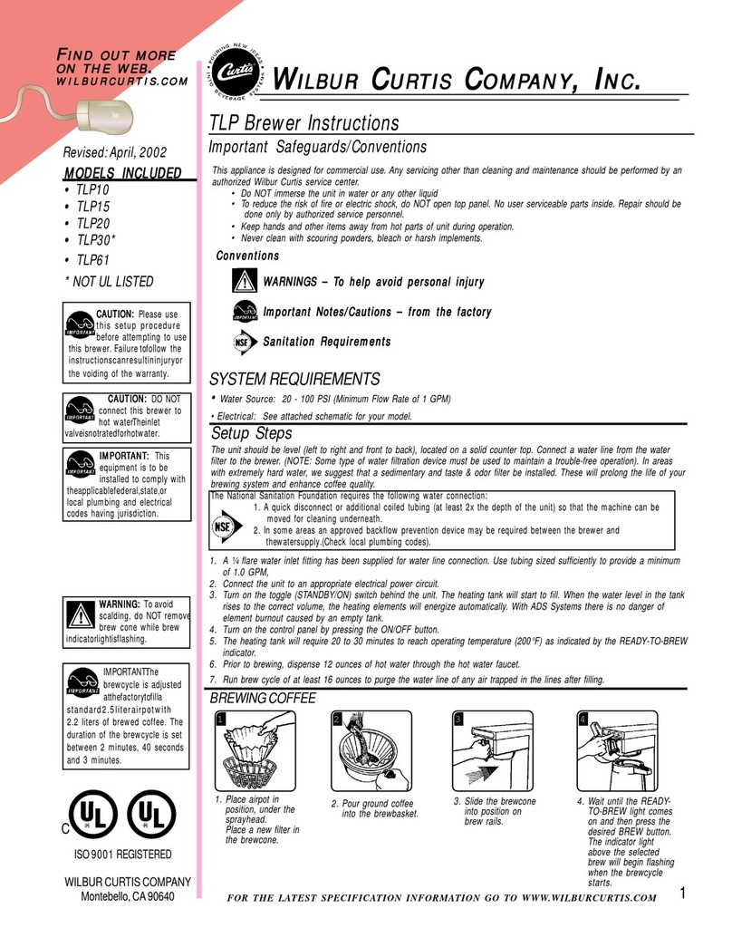 Wilbur Curtis Company TLP10 instructions