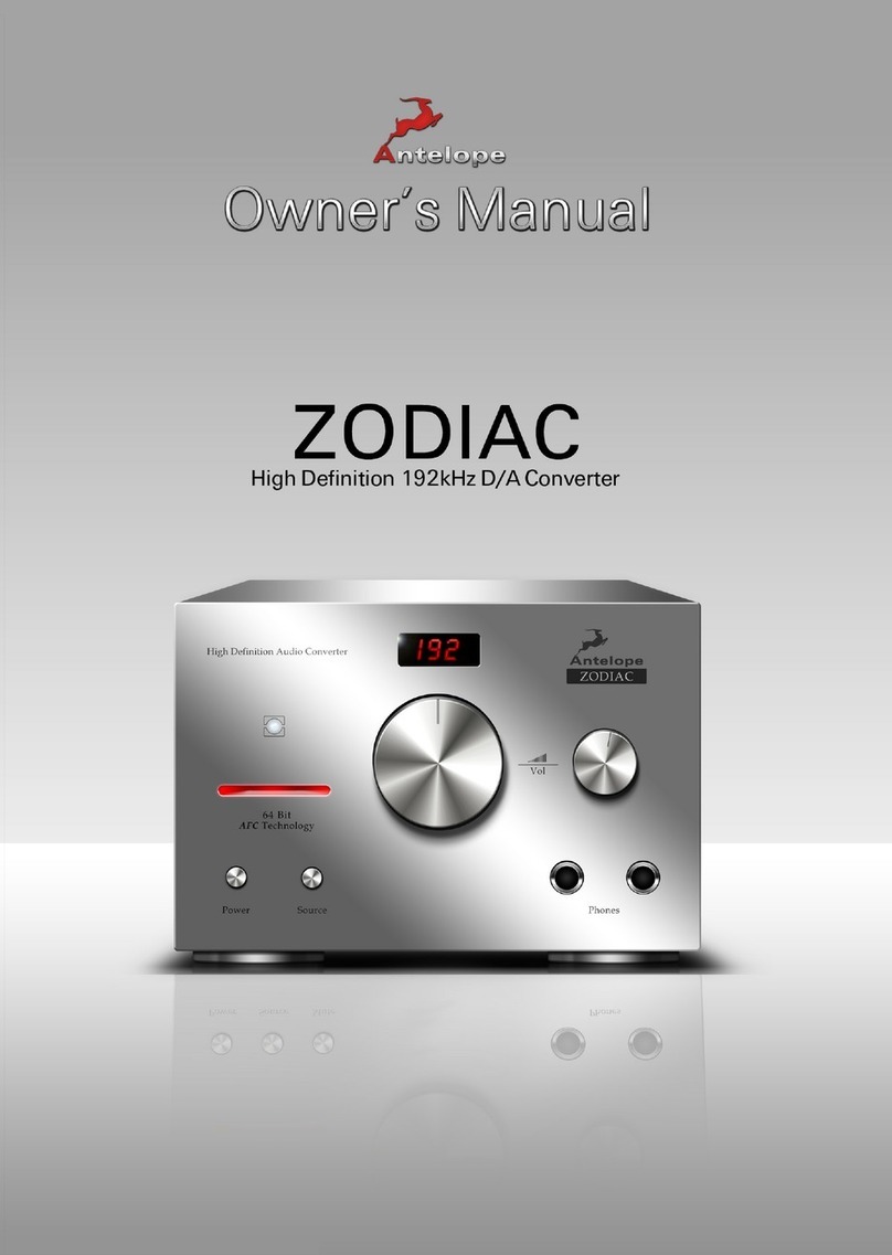 Antelope Zodiac owner's manual