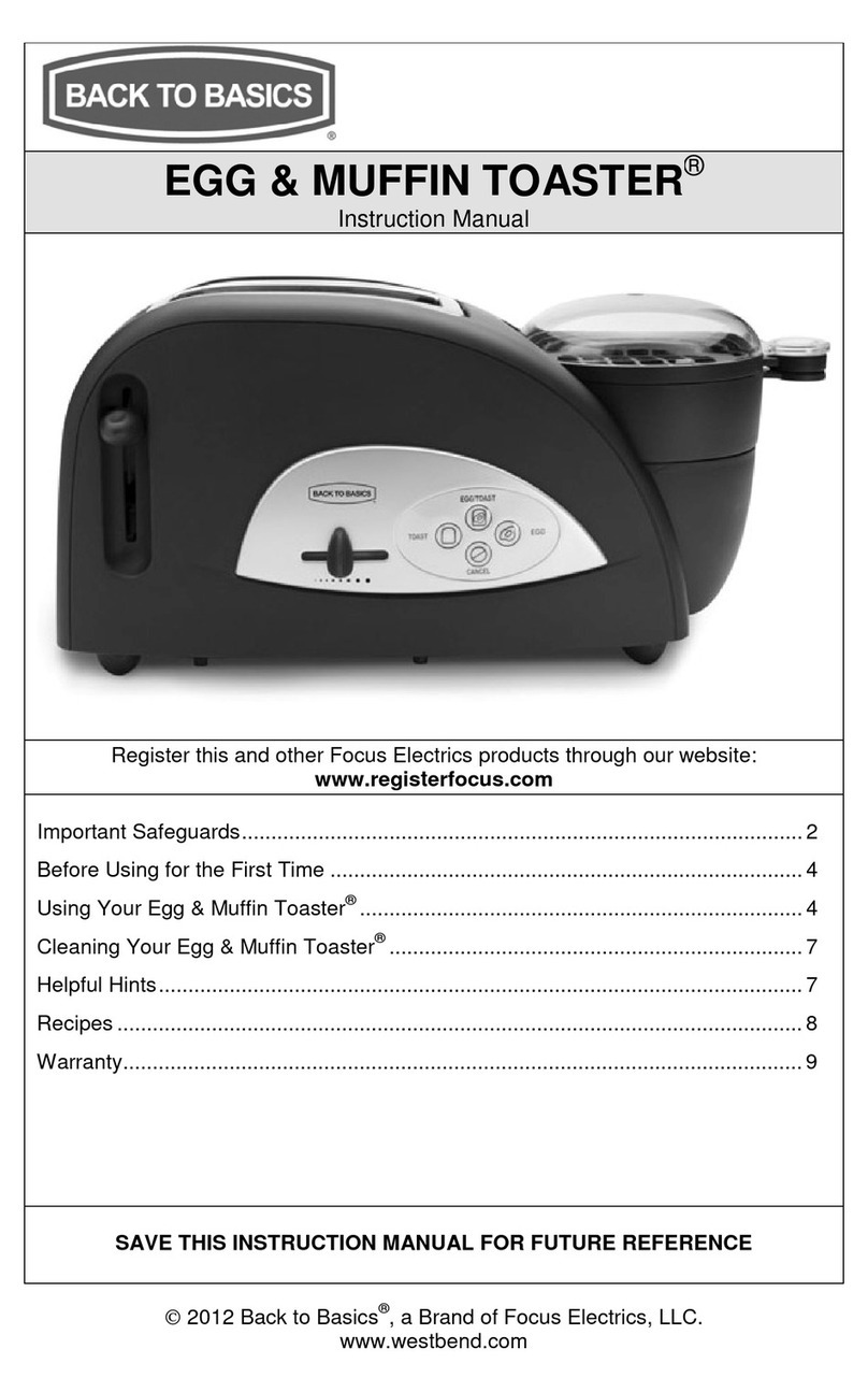 Back to Basics EGG & MUFFIN TOASTER User manual