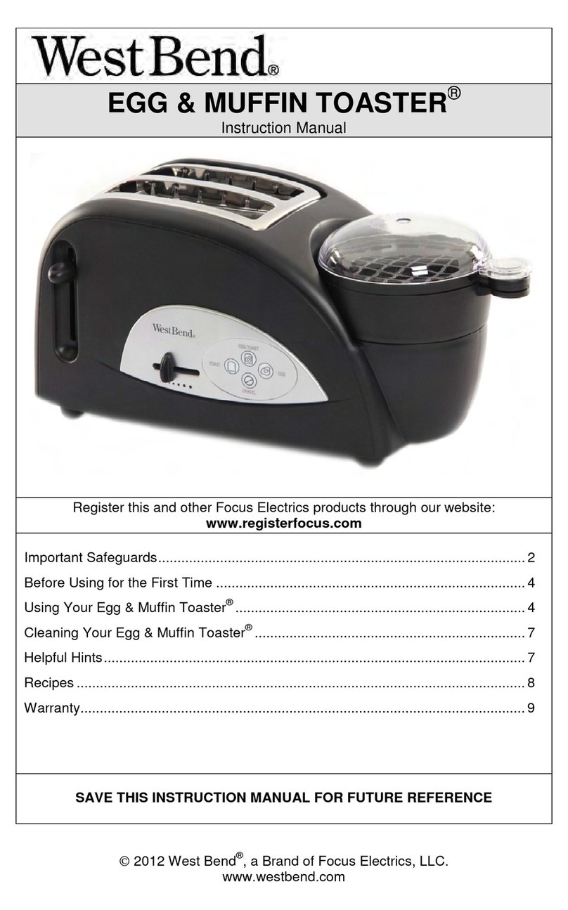 West Bend EGG & MUFFIN TOASTER User manual West Bend EGG & MUFFIN TOASTER User manual