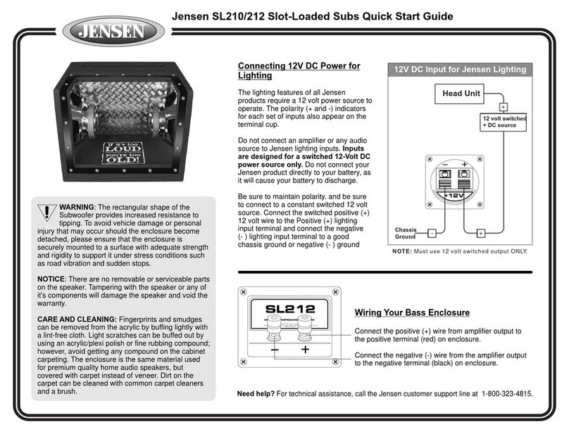 Jensen SL210 User manual