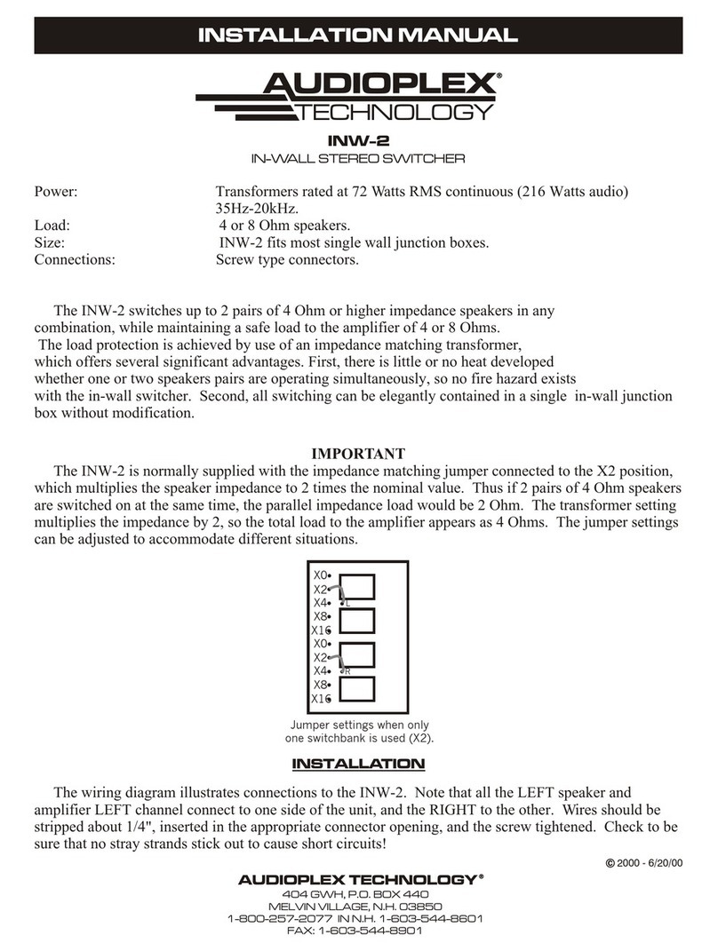 Audioplex INW-2 installation manual
