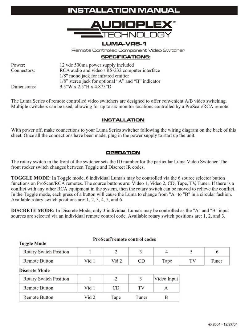Audioplex LUMA-VR-1 User manual