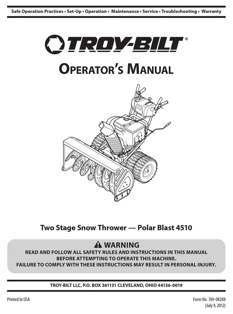 Troy-Bilt Polar Blast 4510 Snow Thrower Operator's manual