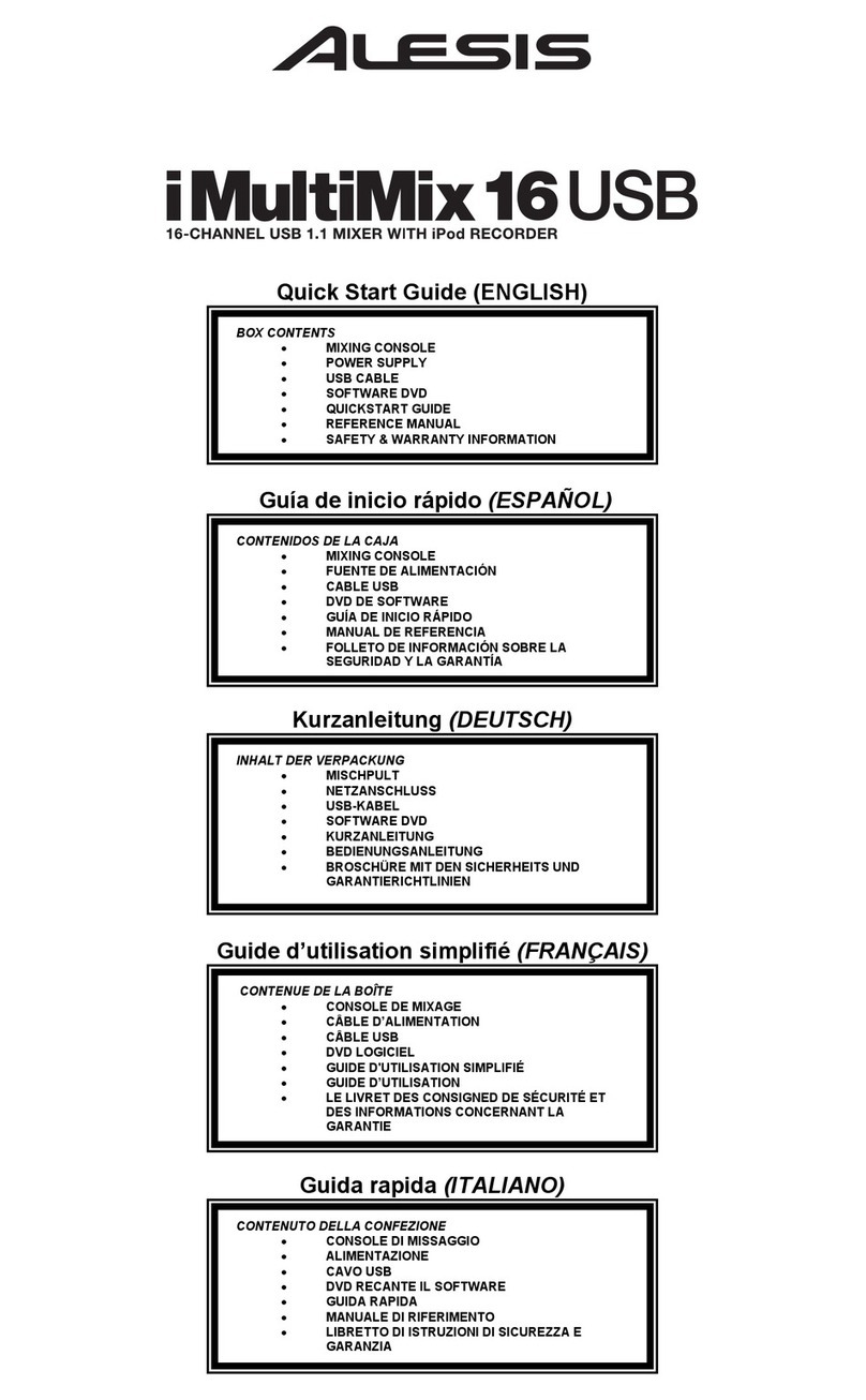 Alesis iMultiMix 16 USB quick start guide