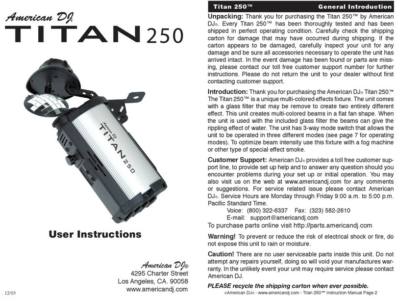 American DJ Titan 250 User instruction
