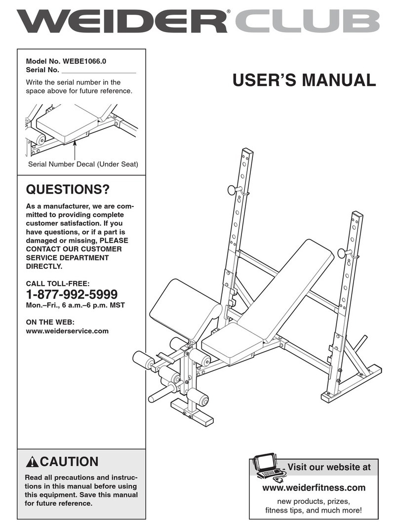 Weider CLUB WEBE10660.0 user manual