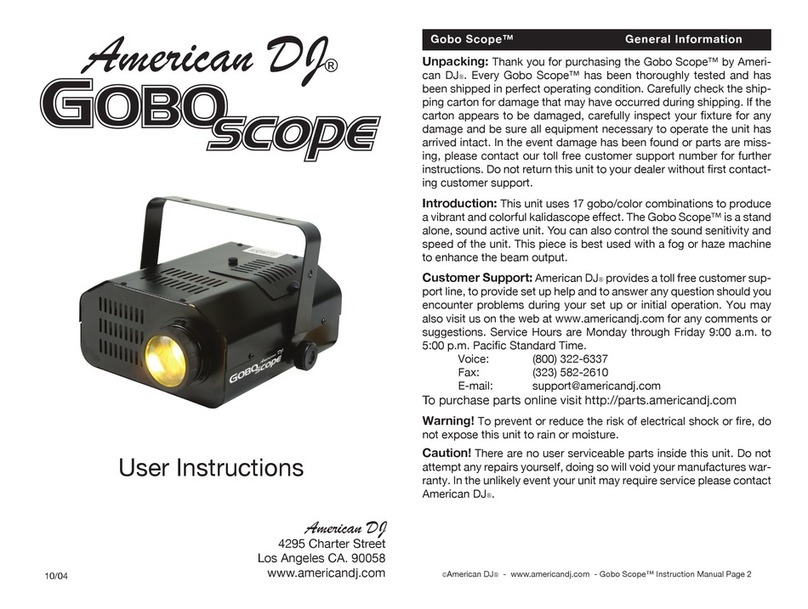 American DJ Gobo Scope Installation instructions