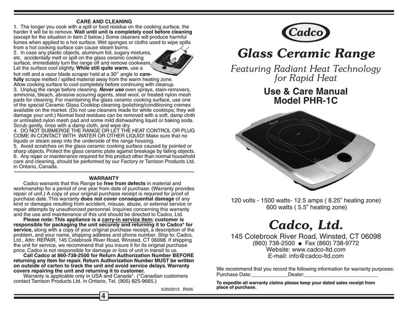 Cadco PHR-1C User manual