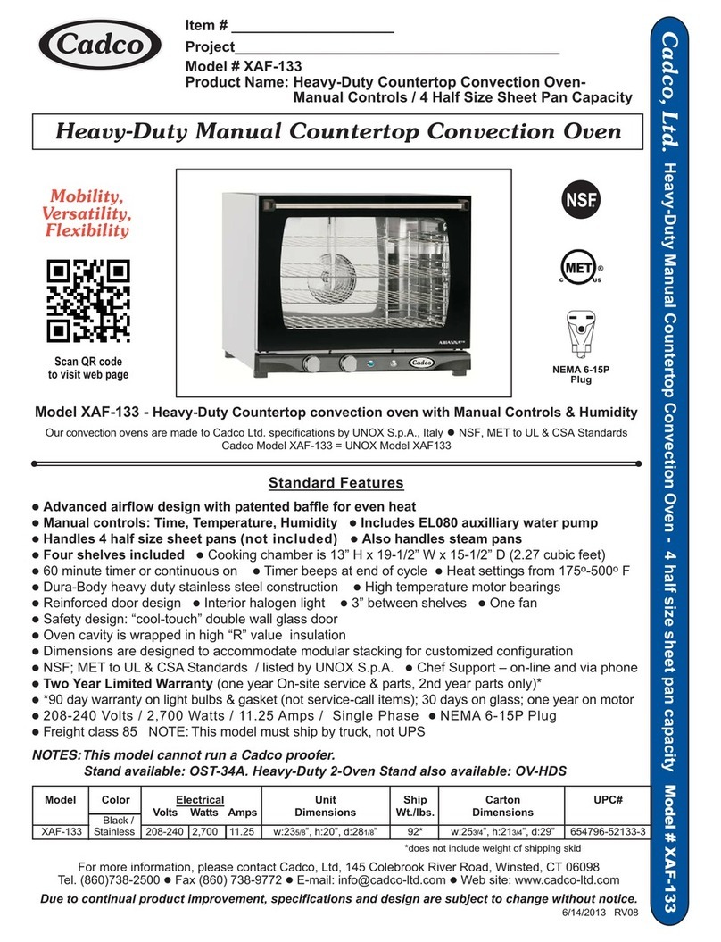 Cadco Line Chef XAF-133 User manual