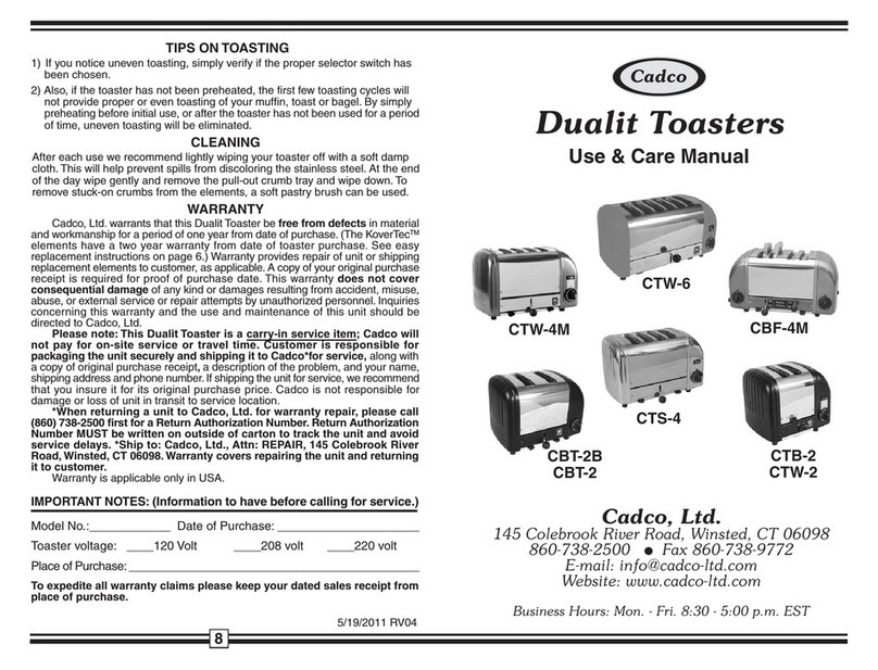 Cadco CTW-4M User manual