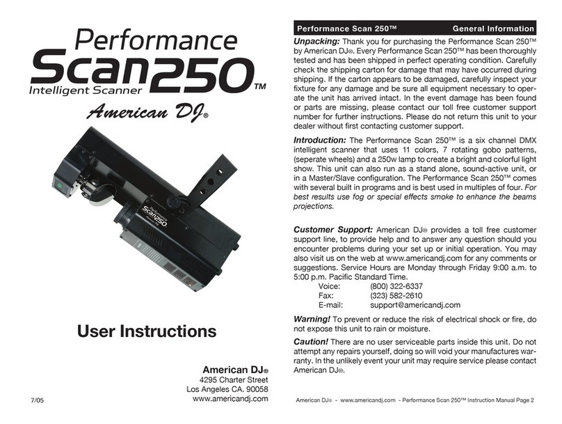 American DJ Fusion Scan 250 User instruction