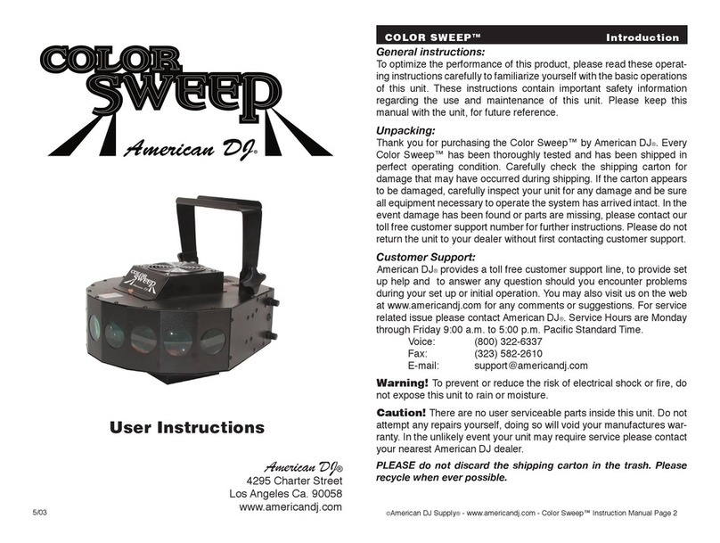 American DJ COLOR SWEEP User instruction