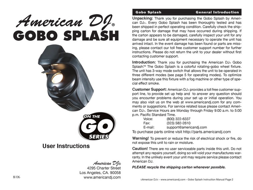 American DJ Gobo Splash User instruction