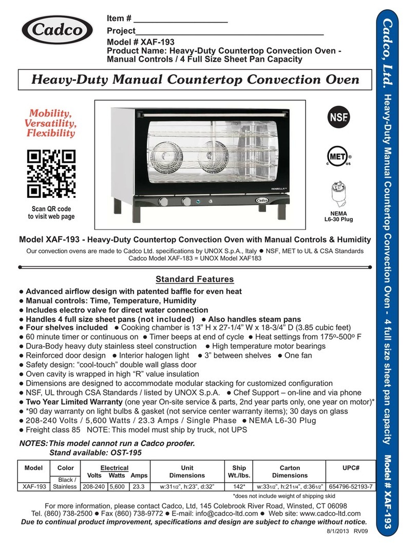 Cadco Line Chef XAF-193 Specifications