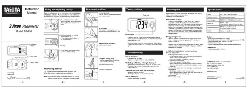 Tanita 3 Axes FB-731 User manual