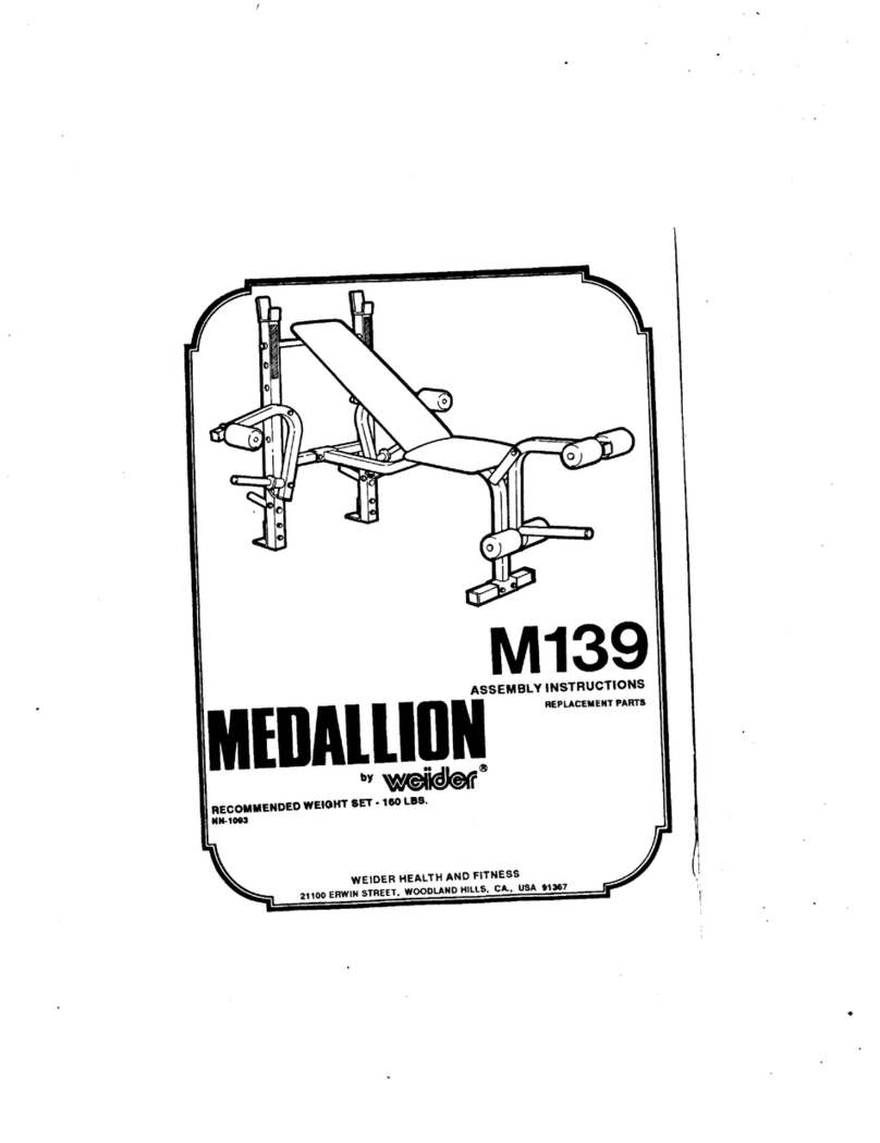 Weider MEDALLION M139 Assembly instructions