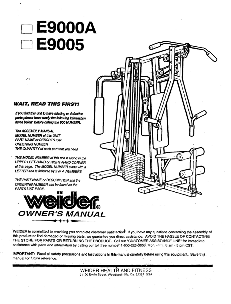 Weider E9000A owner's manual