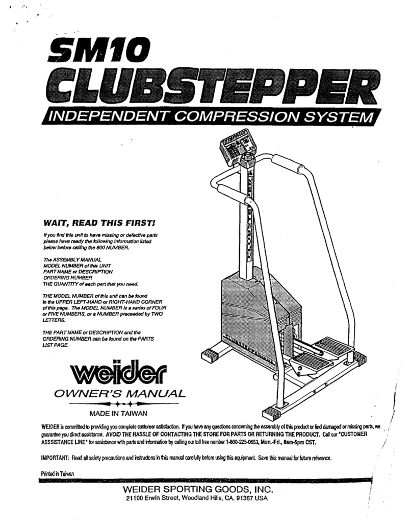Weider Clubstepper SM10 User manual