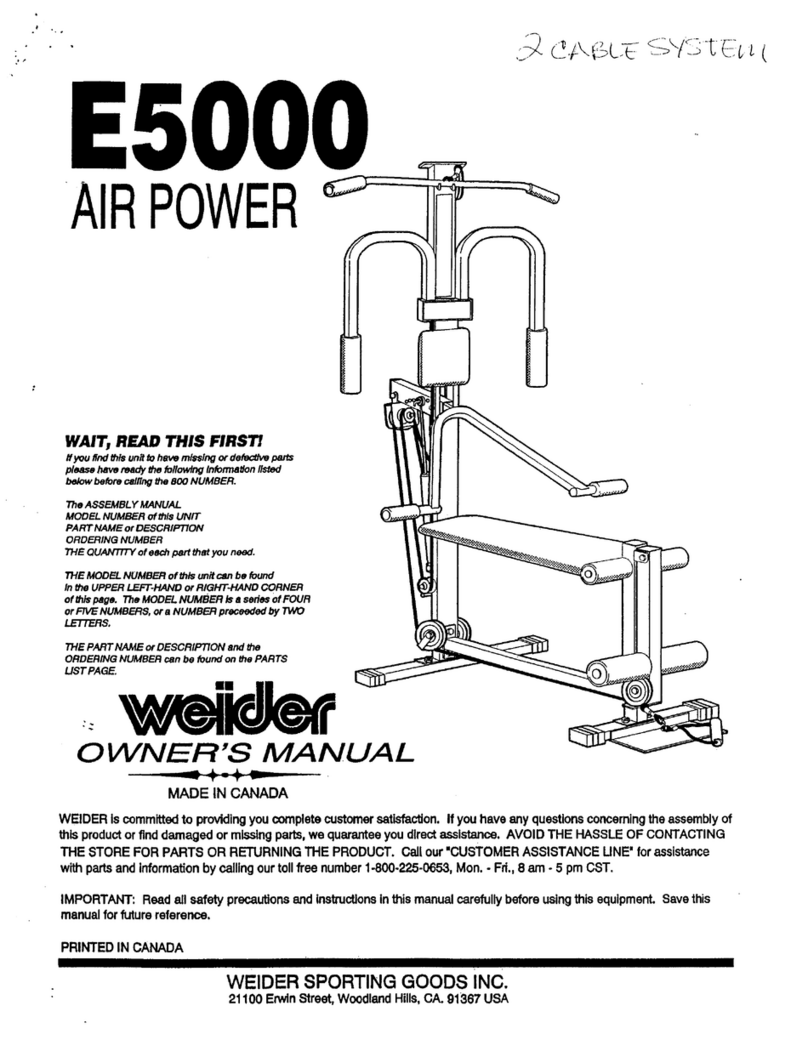 Weider E5000 User manual