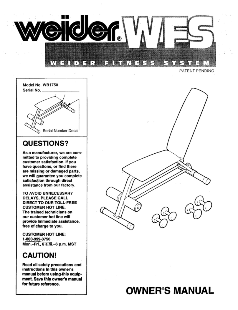 Weider WB1750 User manual