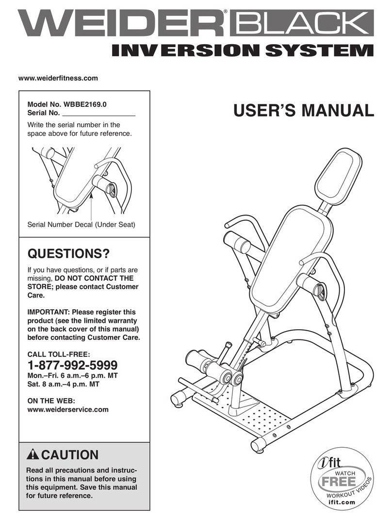 Weider Black inversion system WBBE21690.0 User manual