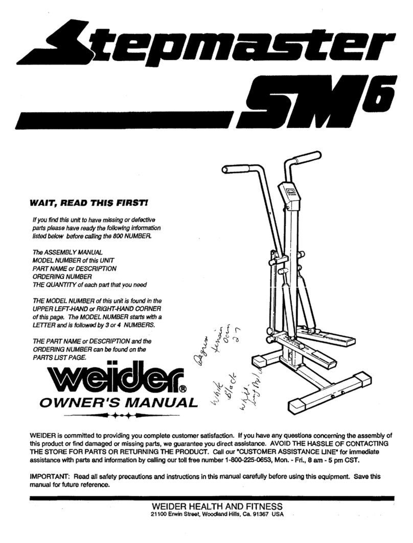 Weider Stepmaster SM6 owner's manual